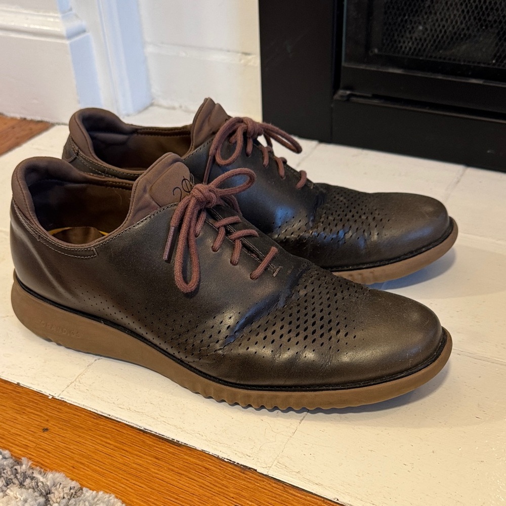 Cole Haan Men’s ZERØGRAND Laser Wingtip Lined Oxford Brown - 12M